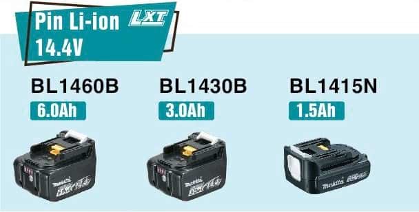 Makita hiện chỉ đang có 3 loại pin 14.4V chính hãng