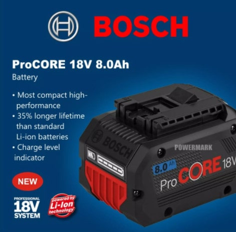 Thông tin Pin Bosch PROCORE 18V 8.0AH và sạc
